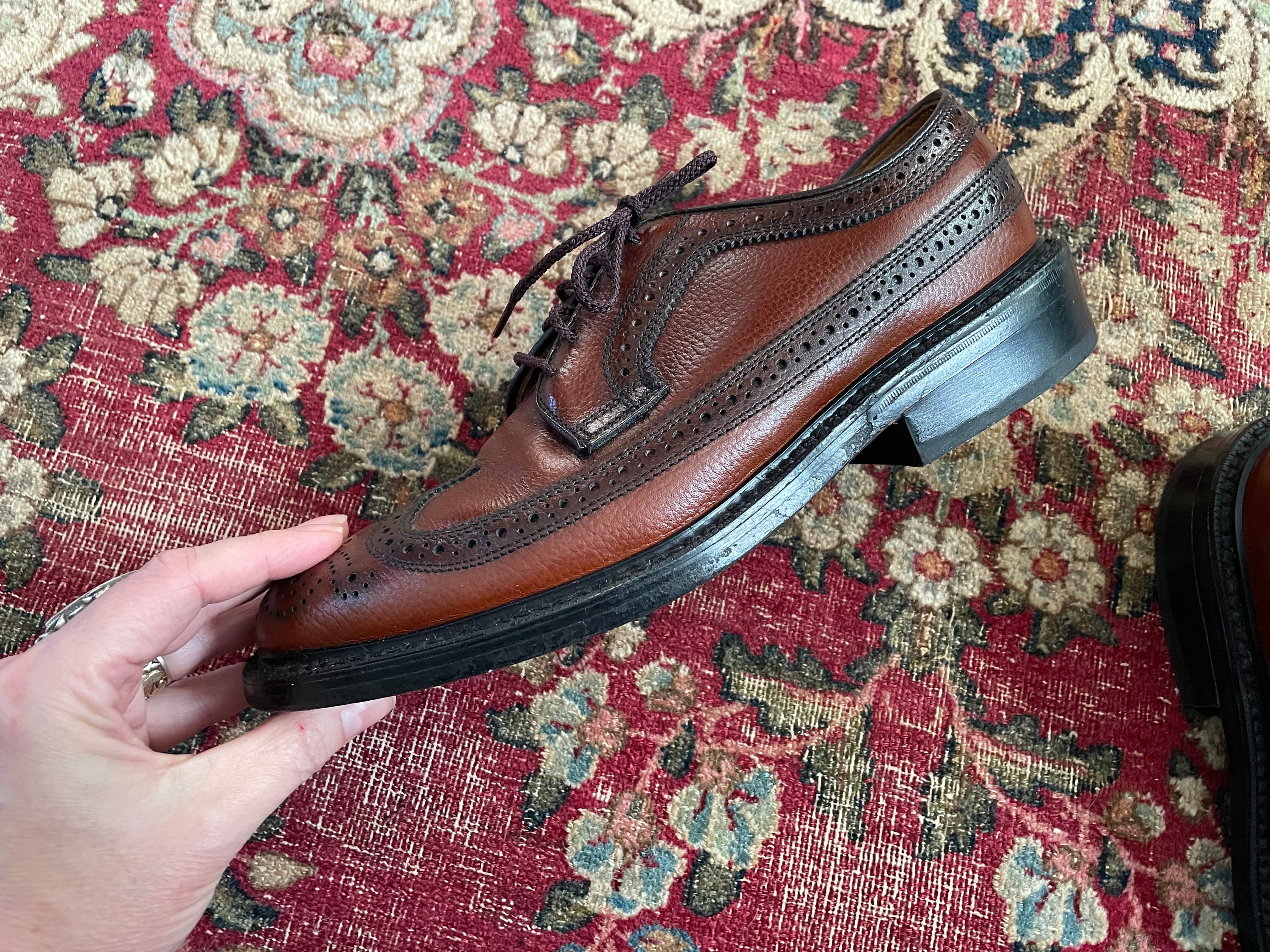 Vintage DEXTER Long Wing Oxford 10.5 C Leather Brown Shoes Vintage  main image 2