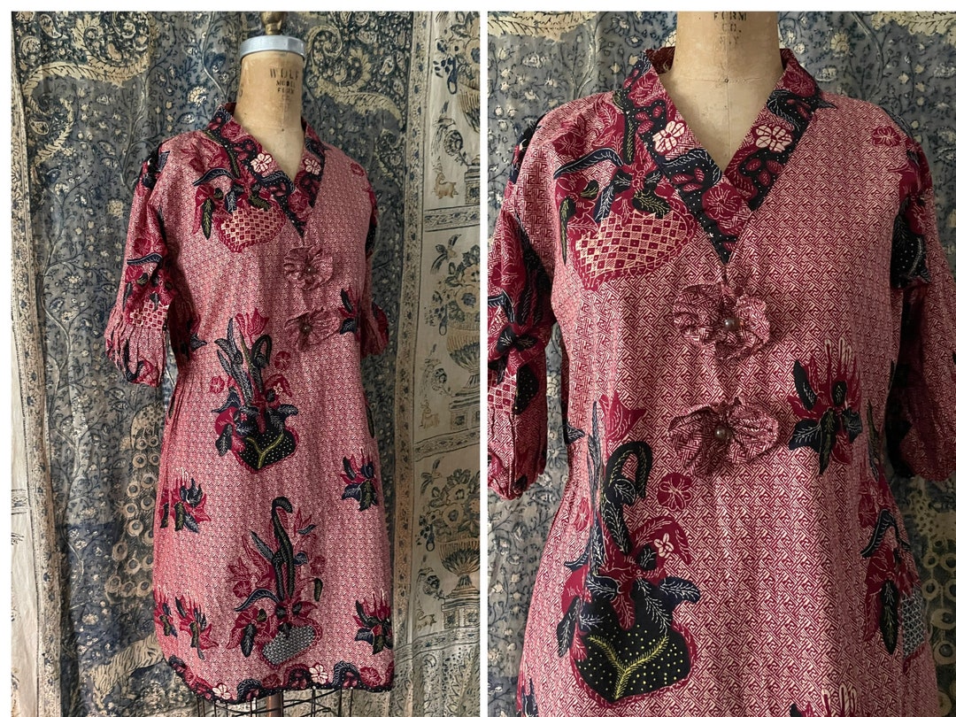 Vintage 90s Indonesian Tunic Top or Dress Batik Wax Print - Etsy
