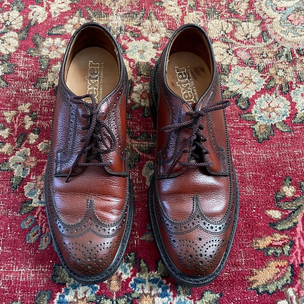 Vintage ‘60s Dexter wing tip Oxford brogues | rich cognac brown leather shoes, men’s 5D gender neutral 9