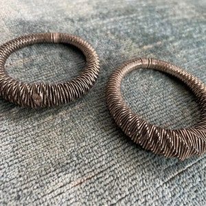 Authentic vintage tribal silver hoop earrings bohemian boho image 1