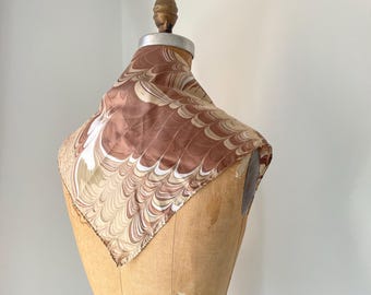 Vintage 60’s 70’s Baar & Beards marble print scarf | gorgeous muted colors, Autumn scarf, marbled scarf