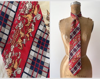 Vintage 1970’s Saks Fifth Avenue silk equestrian neck tie | horseback riding, dressage, horse show, wide ‘70s necktie