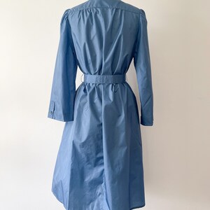 Vintage 80s lightweight rain jacket, cornflower blue Totes belted trench coat, Spring rain jacket, XS/S image 9