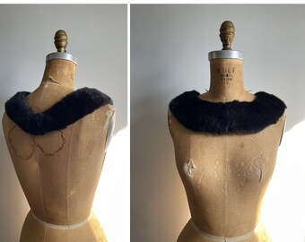 Vintage ‘90s Y2K faux fur collar | espresso brown, vegan faux mink dress or sweater collar, retro ring collar