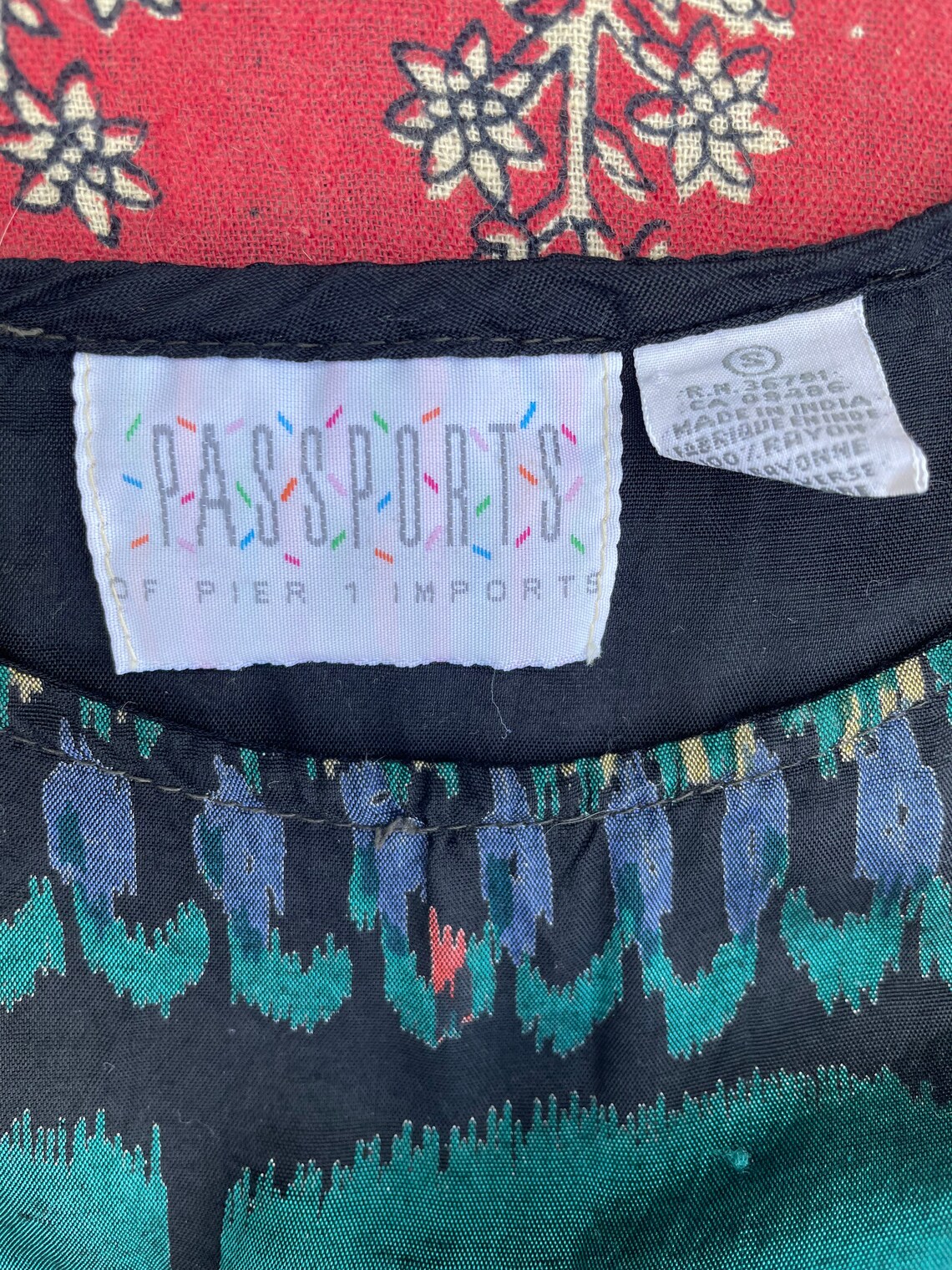 Vintage 90s PASSPORTS Pier 1 Imports Ikat Print Dress Pier Etsy