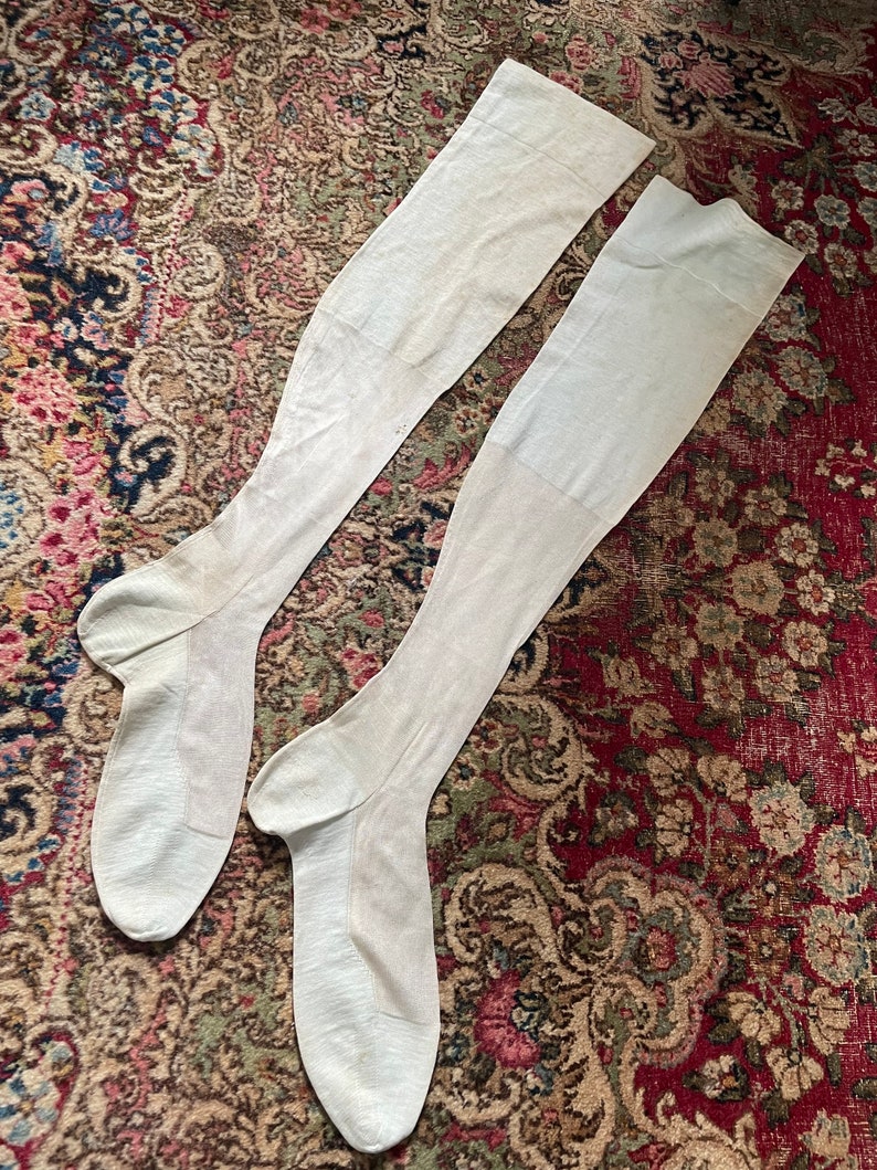 Vintage 1920s 30s Thigh High Silk Stockings Palest Seafoam Etsy