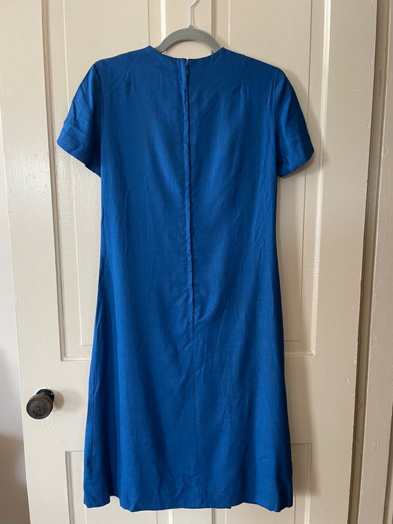 True vintage 1950s Stacy Ames bright blue dress |… - image 7