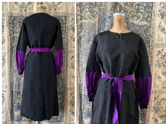 Black Dress with Purple Sash
