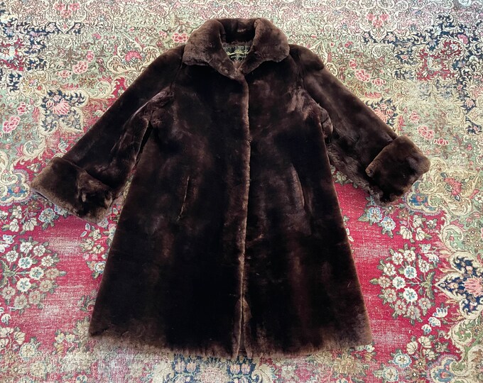 Vintage 1960s Brown French Wool Fox Fur Coat by Blin + Blin | S-L