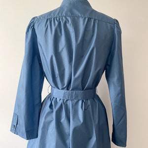 Vintage 80s lightweight rain jacket, cornflower blue Totes belted trench coat, Spring rain jacket, XS/S image 7