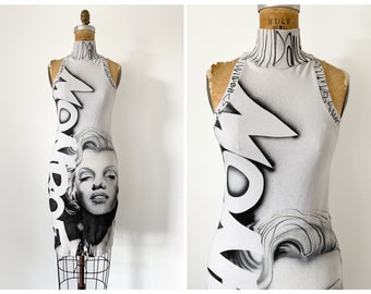 Vintage ‘80s Marilyn Monroe airbrush dress, one of a kind | airbrushed tshirt dress, Street artist signed, XS/S