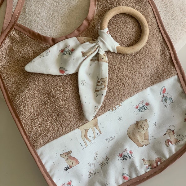 Birth box/gift box/birth gift/baby boy/baby girl/bib meal/wooden rattle