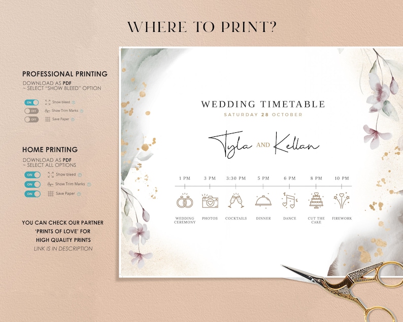 Wedding Timeline Sign Template Order of Events Sign LANA Wedding Timeline Poster Printable Wedding Day Schedule Editable Wedding Sign