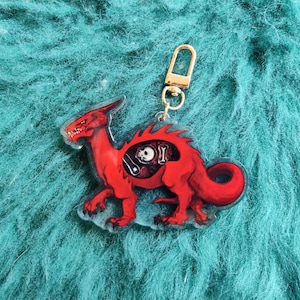 Red Dragon | Double-sided acrylic shaker keychain