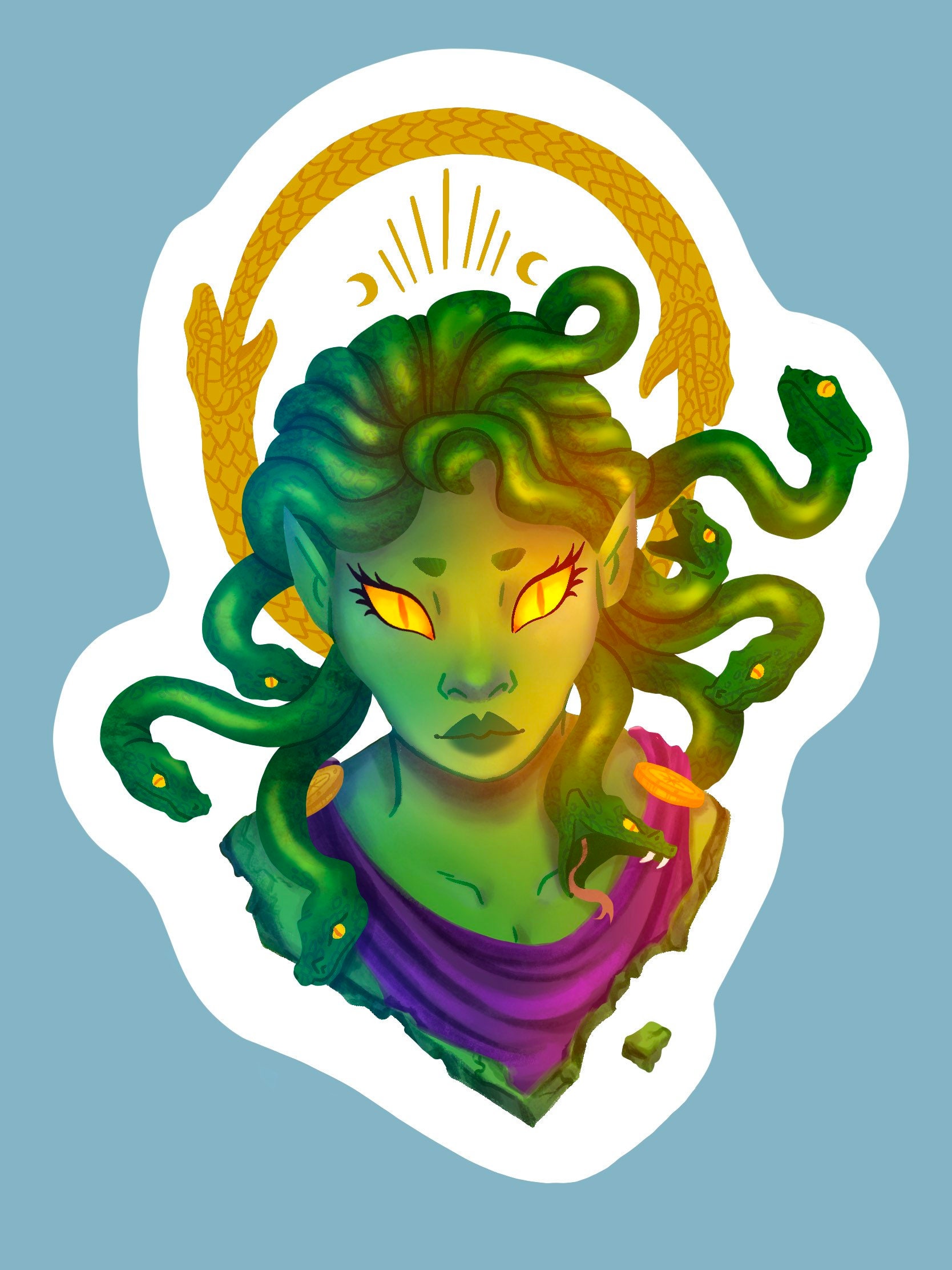 Medusa Matte Vinyl Sticker Etsy Hong Kong