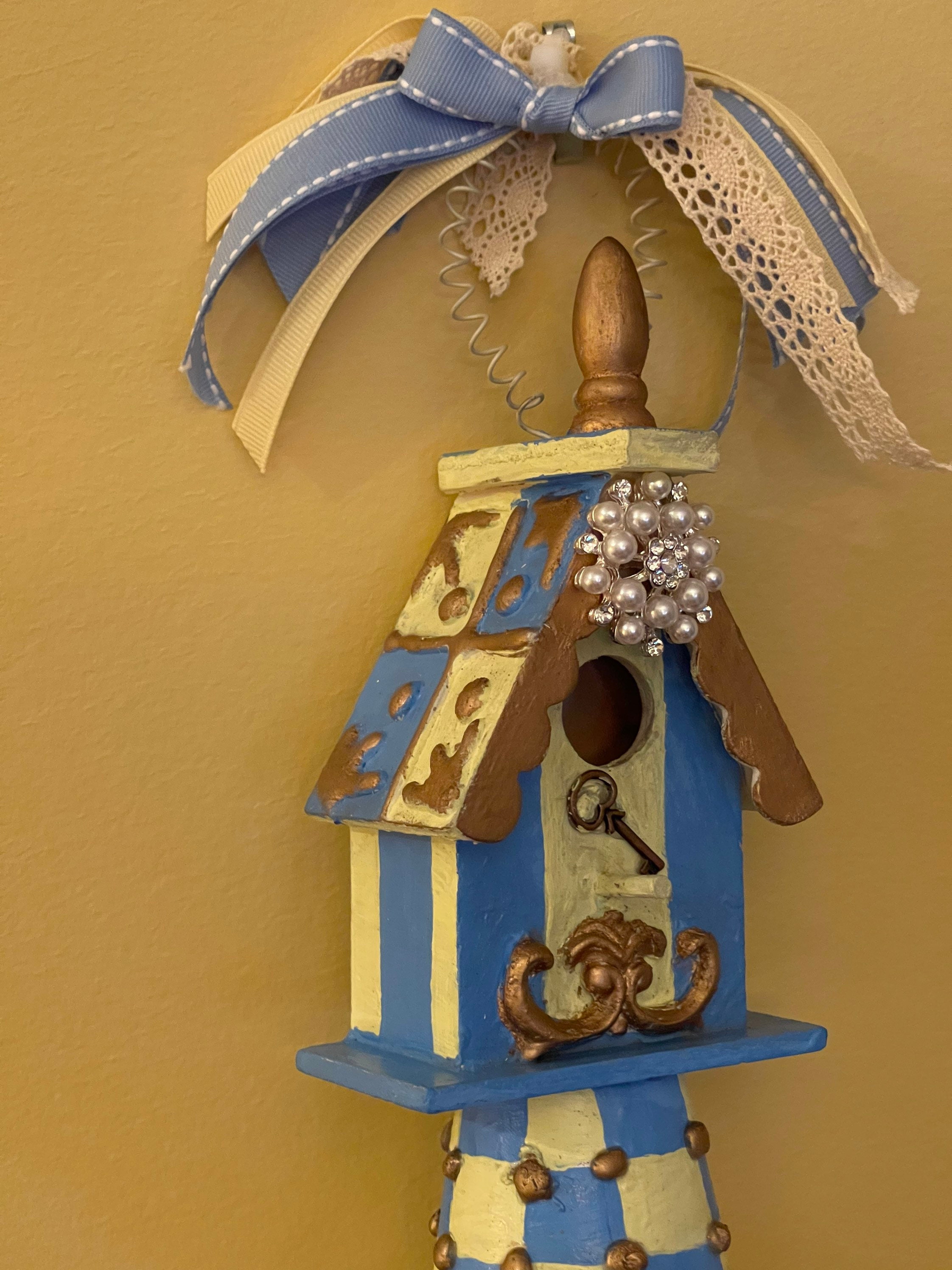 Wall Art Bird House With Beautiful Embellishments and Large Etsy UK