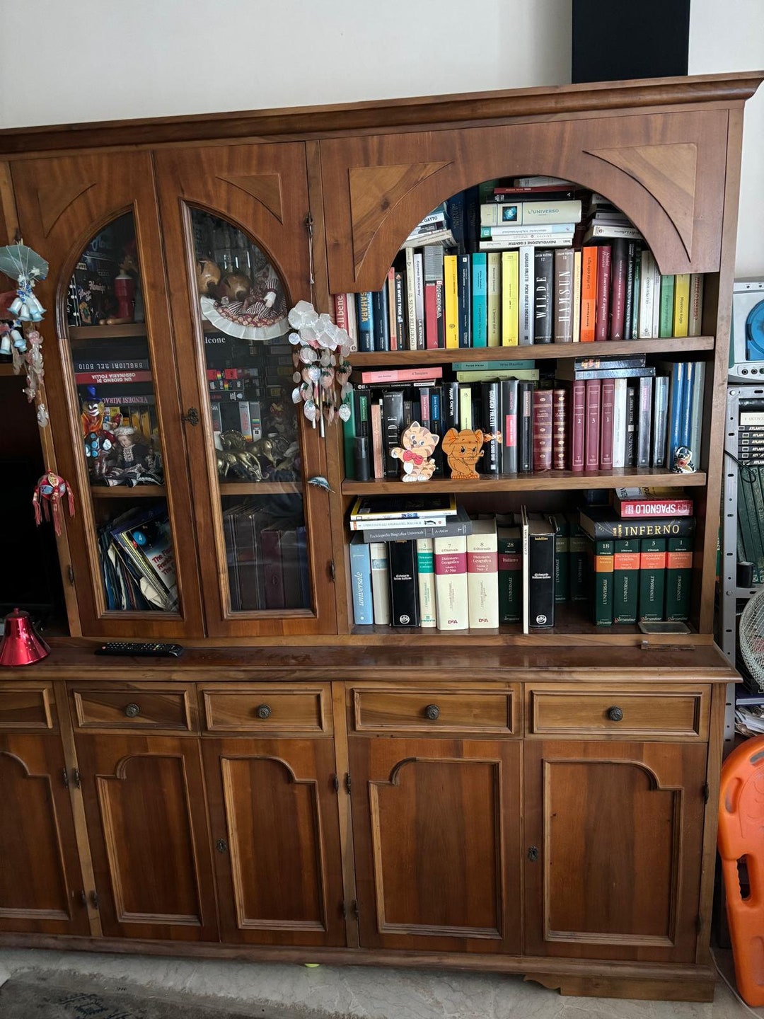 Vintage Solid Wood Bookcase Handcrafted in Italy - Etsy