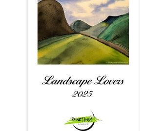 Wall calendar, wall art, wall design, wall decoration, watercolor, landscape