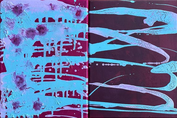 Zwei Kunstbilder Pictures  "Sharp or blurred?" Series, Maße: je 30 cm x 40 cm x 1,7 cm