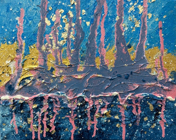 Kunstbild Picture „Shine“ mit Blattgold, Maße: 50 cm x 40 cm x 1,7 cm