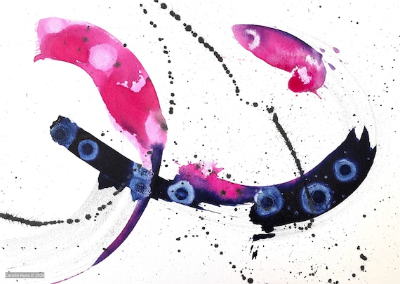 Wall art, wall design, wall decoration, abstract art, ink, original