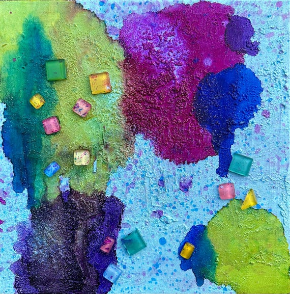 Kunstbild “Kleine Schätze“, Maße: 29 cm x 29 cm x 3,5 cm