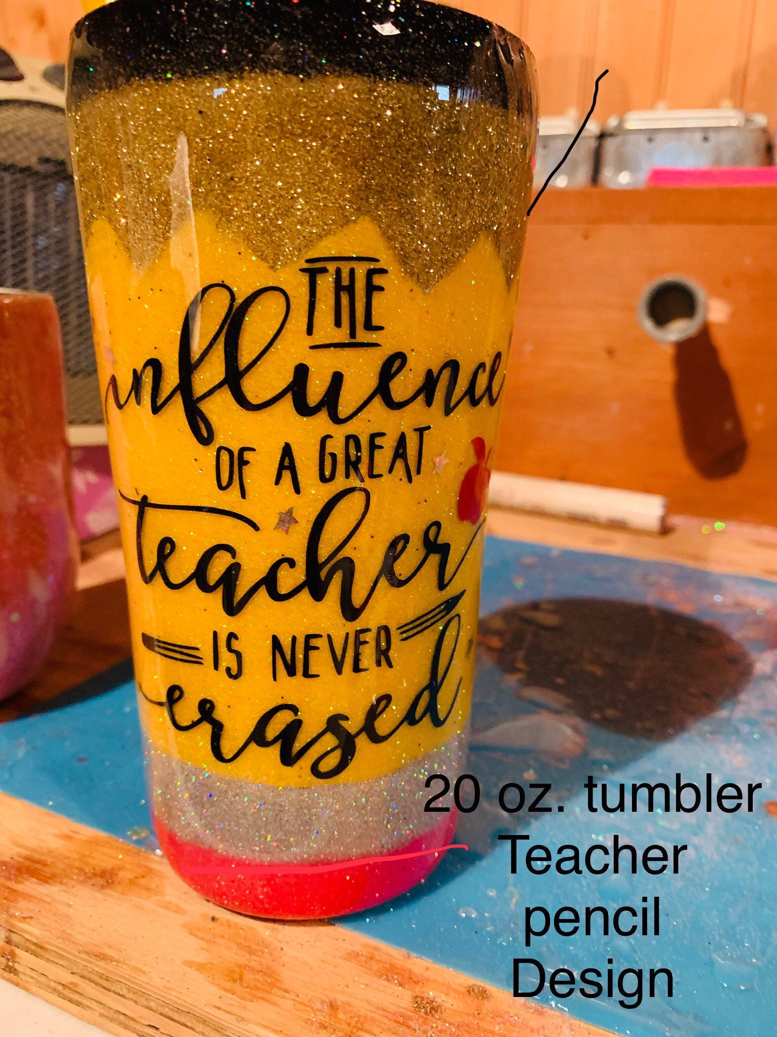 Pencil Best Teacher Ever Water Tumbler – Squishy Cheeks