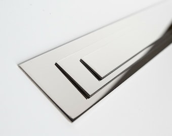 Mirror Polished Stainless Steel 304 Grade Shiny Flat Bar Metal Strip Trim Chrome Look 1.2mm Thick