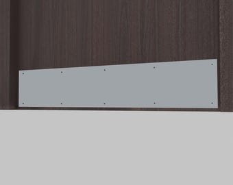 Stainless Steel Door Stopper For Skirting Boards - Black Rubber Floor