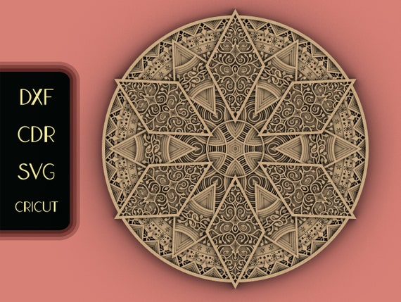 Download 3d Mandala Wall Art Laser Cut Cricut Model Plan Arte Pared Etsy