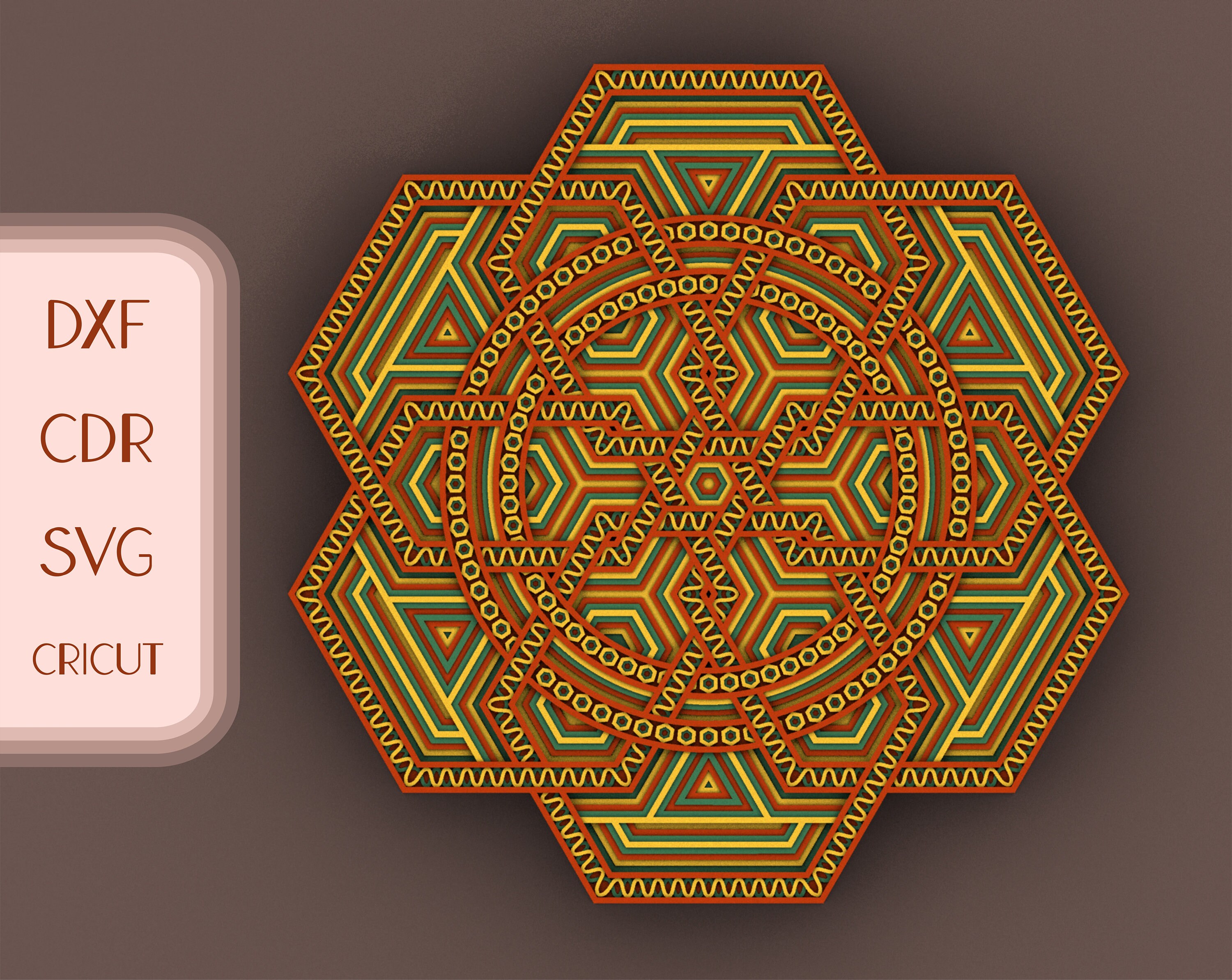 3D Wall Art Laser Cut Cricut Multilayer artwork model plan | Etsy