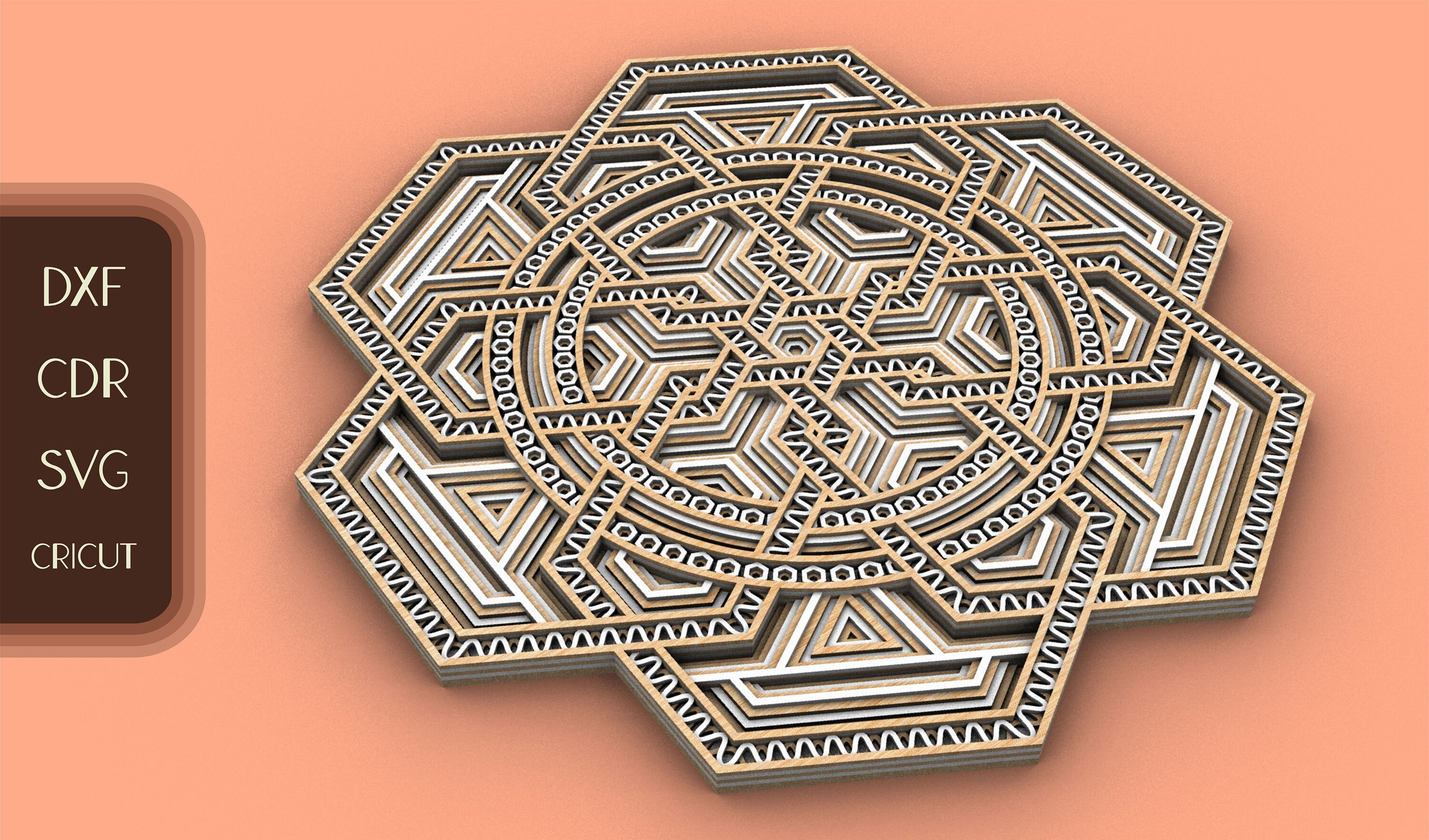 3D Wall Art Laser Cut Cricut Multilayer artwork model plan | Etsy