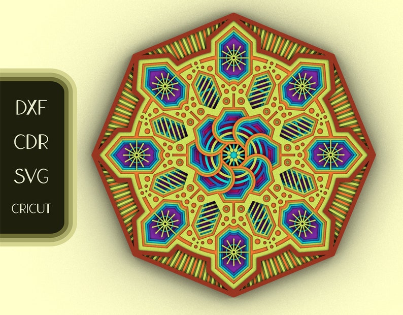 3D Wall Art Laser Cut Cricut Multilayer artwork model plan | Etsy