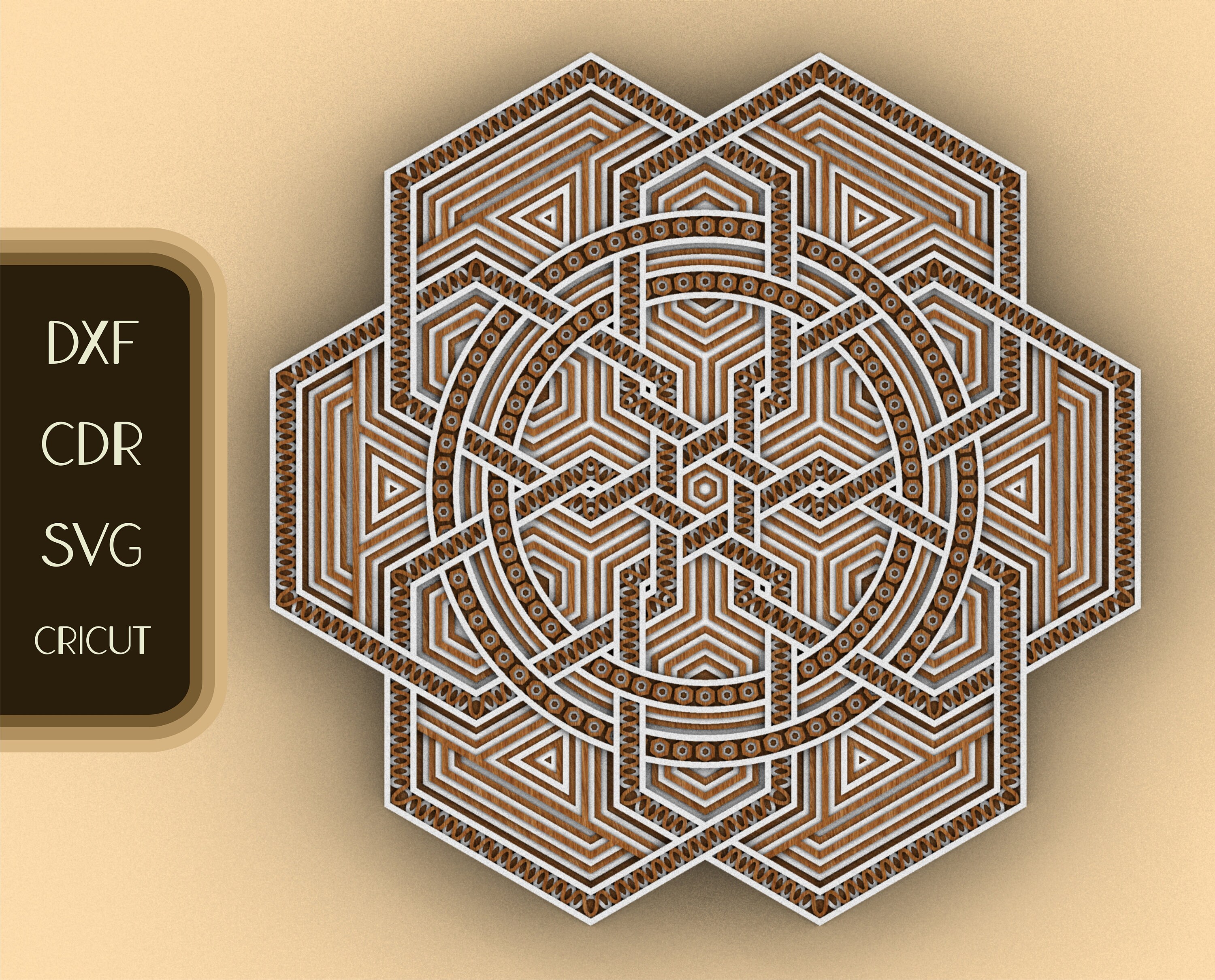 3D Wall Art Laser Cut Cricut Multilayer artwork model plan | Etsy