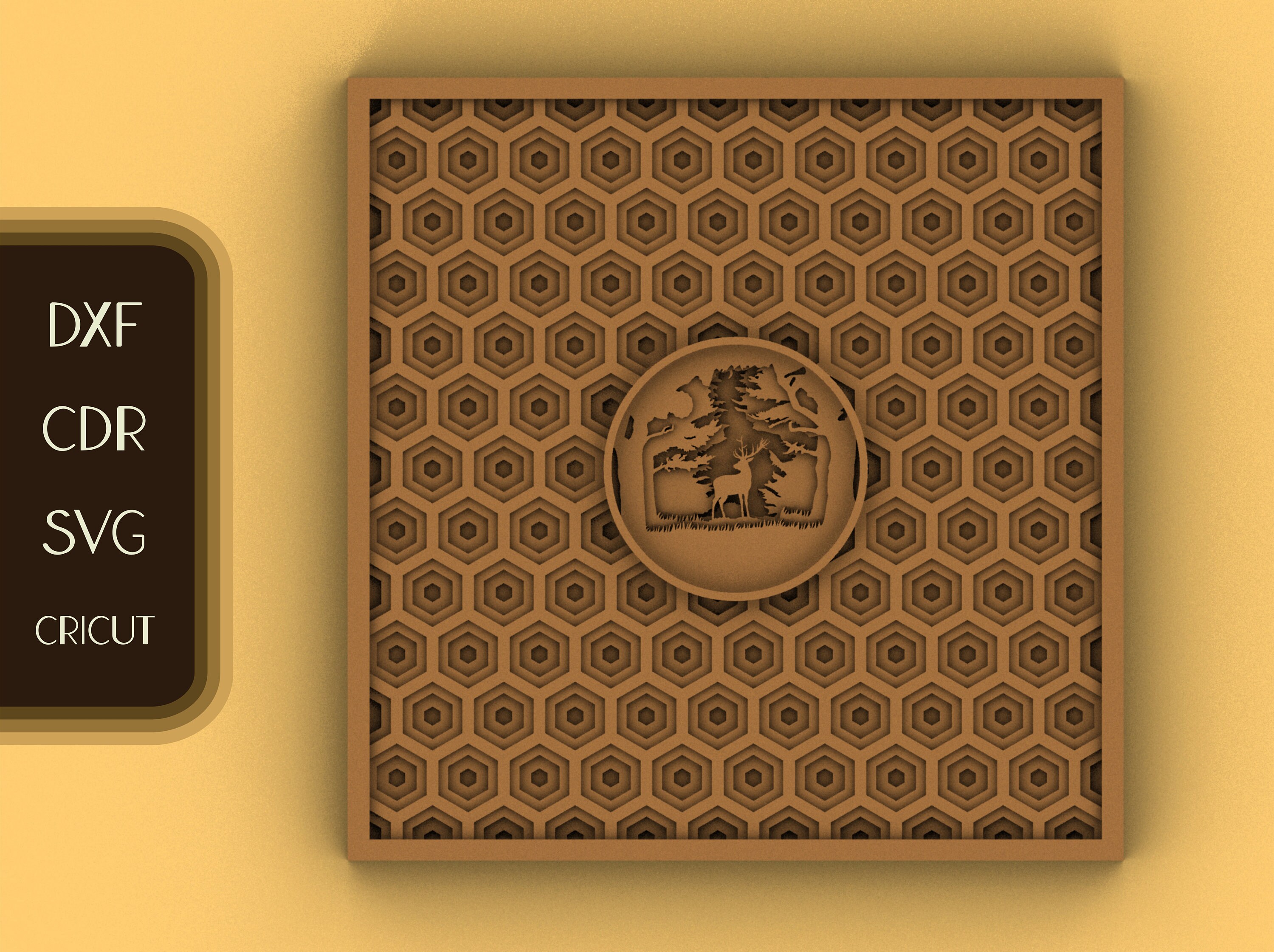 3D Wall Art Laser Cut Cricut Multilayer artwork model plan | Etsy