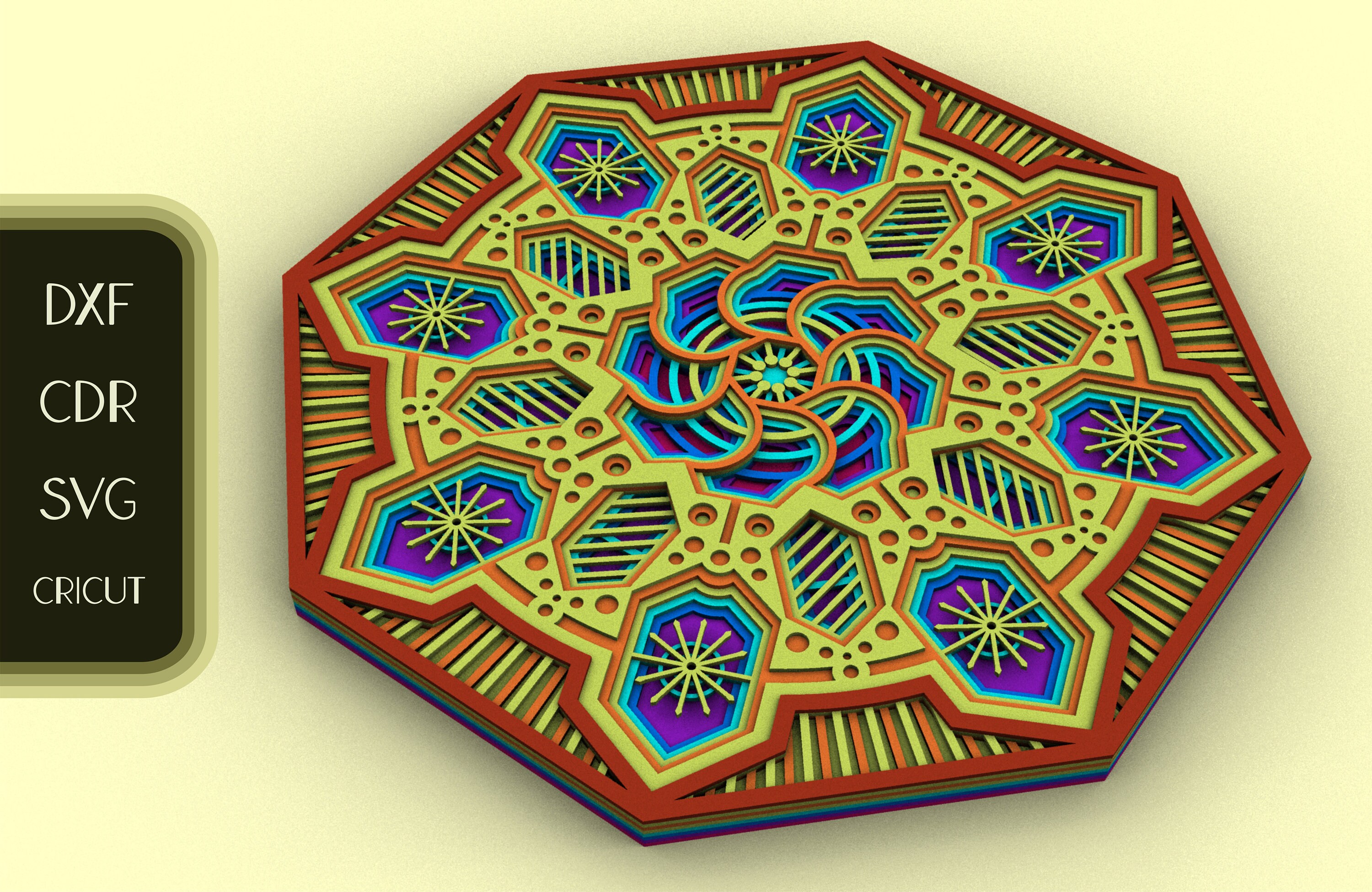 3D Wall Art Laser Cut Cricut Multilayer artwork model plan | Etsy