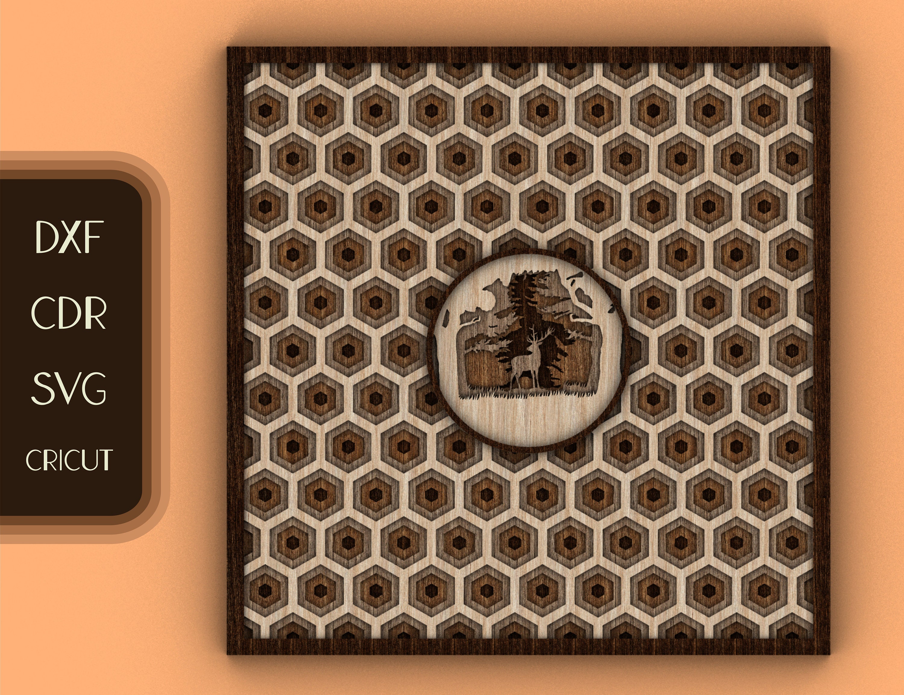 3D Wall Art Laser Cut Cricut Multilayer artwork model plan | Etsy