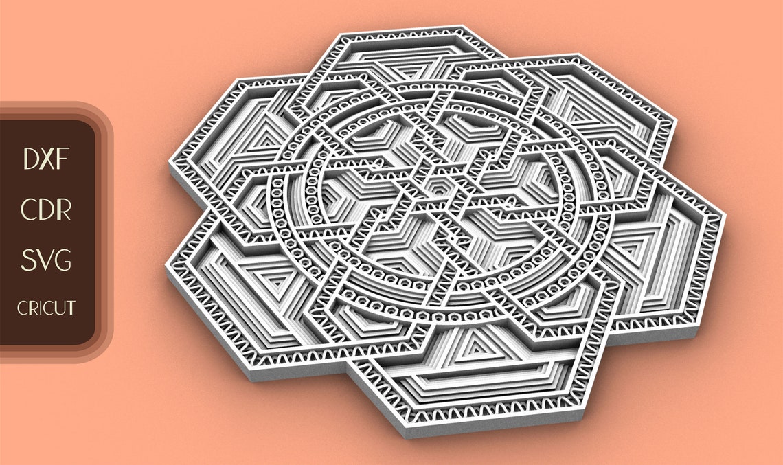 3D Wall Art Laser Cut Cricut Multilayer artwork model plan | Etsy