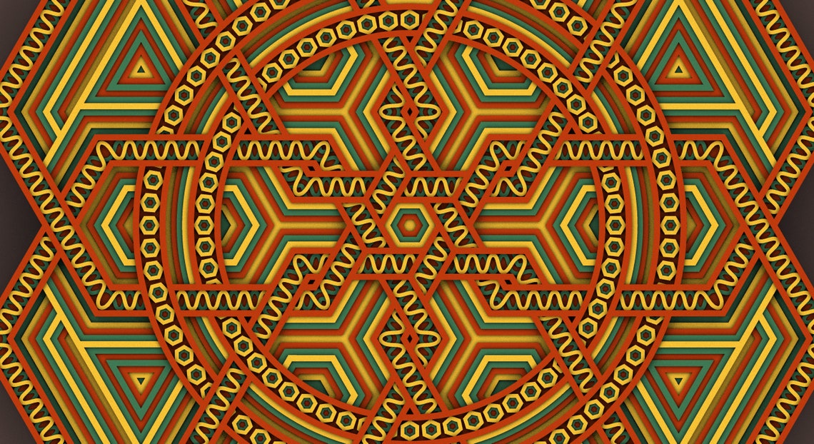 3D Wall Art Laser Cut Cricut Multilayer artwork model plan | Etsy