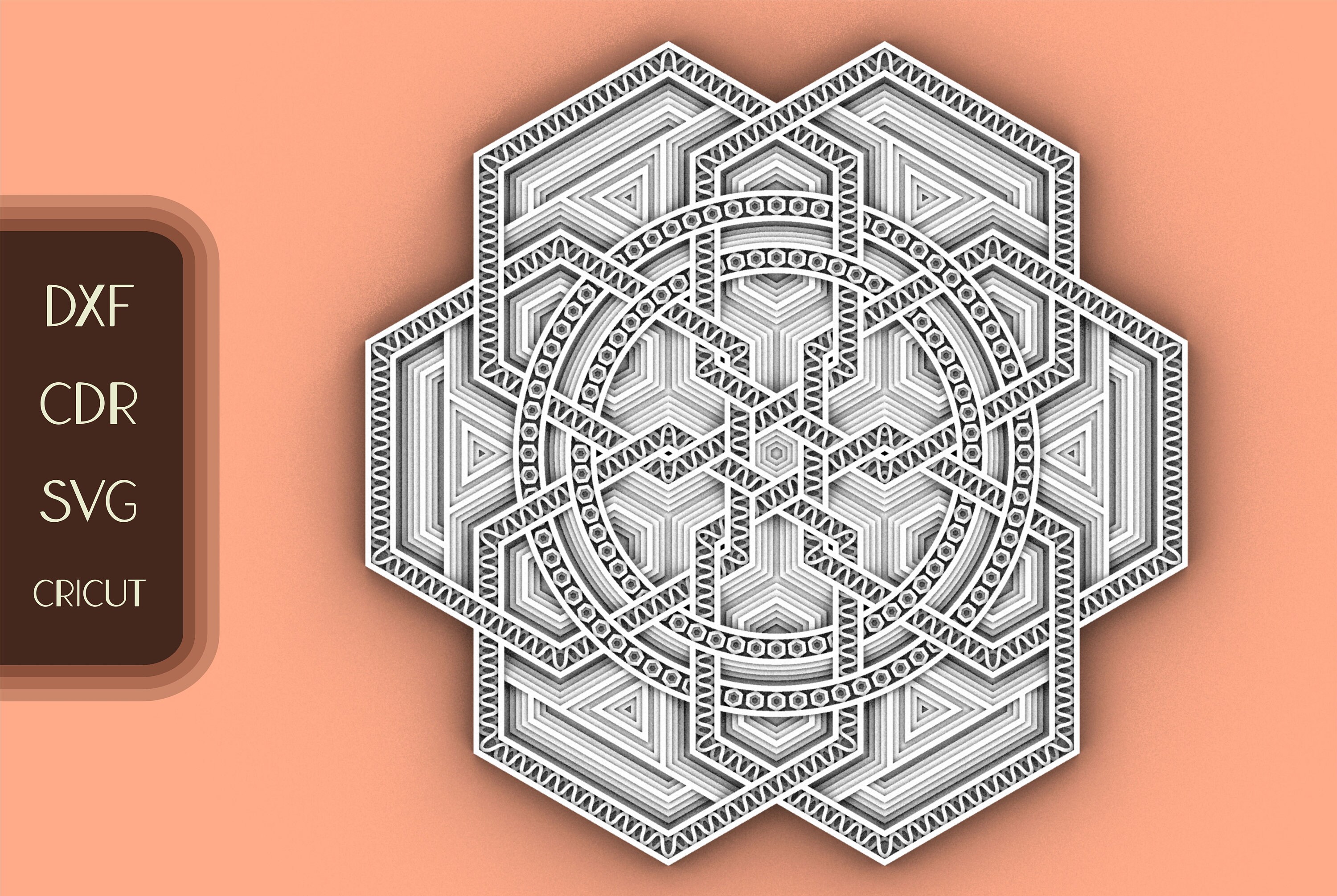 3D Wall Art Laser Cut Cricut Multilayer artwork model plan | Etsy