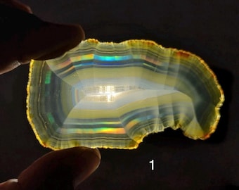 Rainbow Iris Agate Slice, Display Specimen