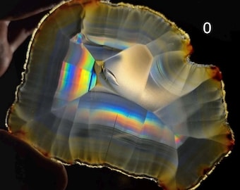 Rainbow Iris Agate Slice, Display Specimen