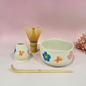 Handmade Matcha Bowl, Lace Matcha Bowl Set, Personalized Matcha Bowl, 500ml Matcha Bowl
