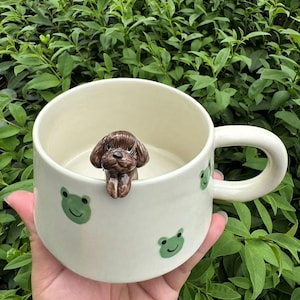 Custom Pet Portrait Mug: Hand-Drawn Ceramic Coffee Cup, 400ml