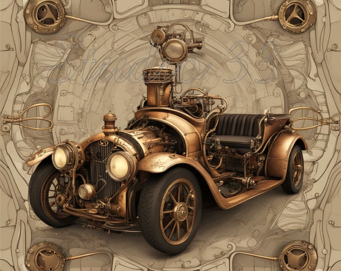 Steampunk, Steampunk Car, Downloadable Steampunk Car With Brass ...