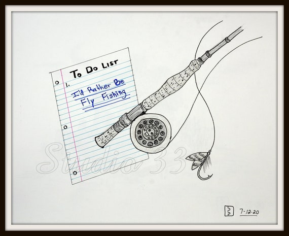 Fly Fishing Pen & Ink Downloadable Print, to Do List, Fishing Rod, Fishing  Poll, Fishing Reel, Plus 2 FREE Fly Fishing Reel Patent Documents -   Canada