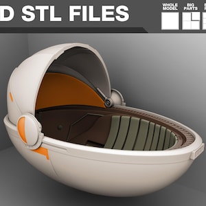 Cápsula flotante para transportar bebés mandalorianos a escala 1:1 *Archivos STL 3D*