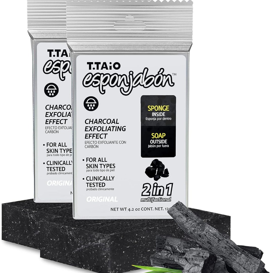 Soft Skin Sponge Soap T.taio Esponjabon Charcoal Soap Sponge Etsy