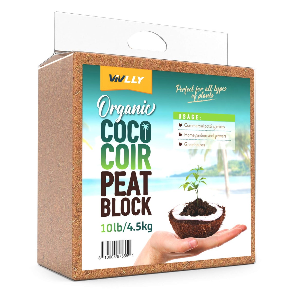 Compressed Coco Coir Block 10 Pounds Natural Seed Starter Etsy