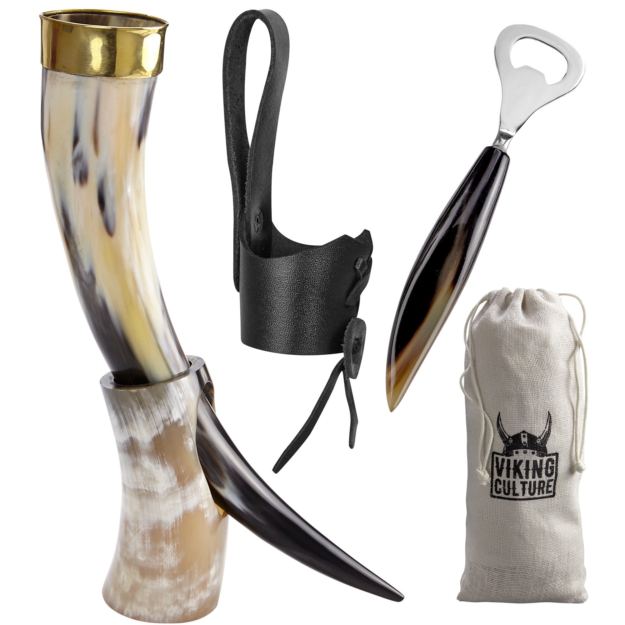 Viking Drinking Horn 16oz with Beer Opener Stand Genuine Etsy